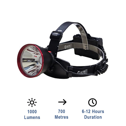 Pro Beam 1000 Rechargeable Head Torch