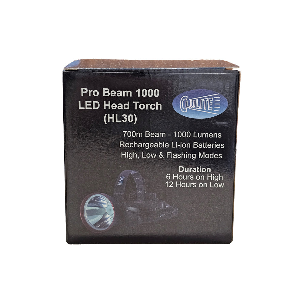 Pro Beam 1000 Rechargeable Head Torch
