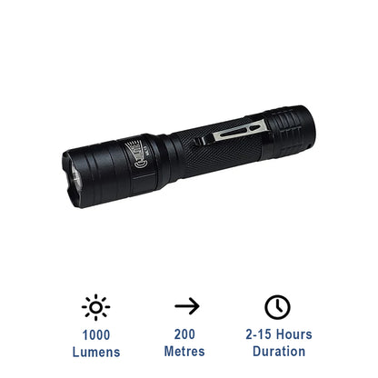 Mini Pro 1000 Rechargeable LED Torch